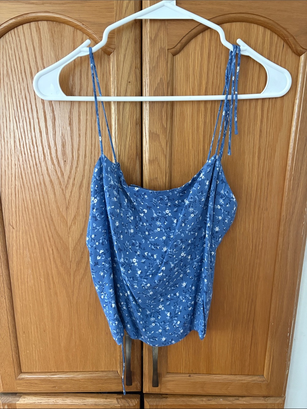 Reformation Blue Floral Spaghetti-Strap Cami